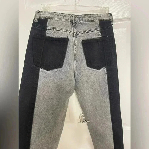 Adika Jeans Womens S 25 Gray Black Two Tone Mom Hight Waist Crop 90s Retro Y2K - Picture 8 of 12